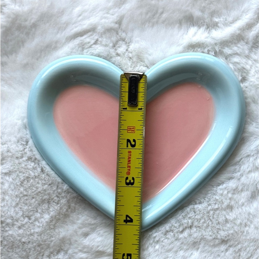 New Heart Shaped‎ Ceramic Cat Plate Pink Blue Whisker Fatigue Friendly Dish - Picture 7 of 7